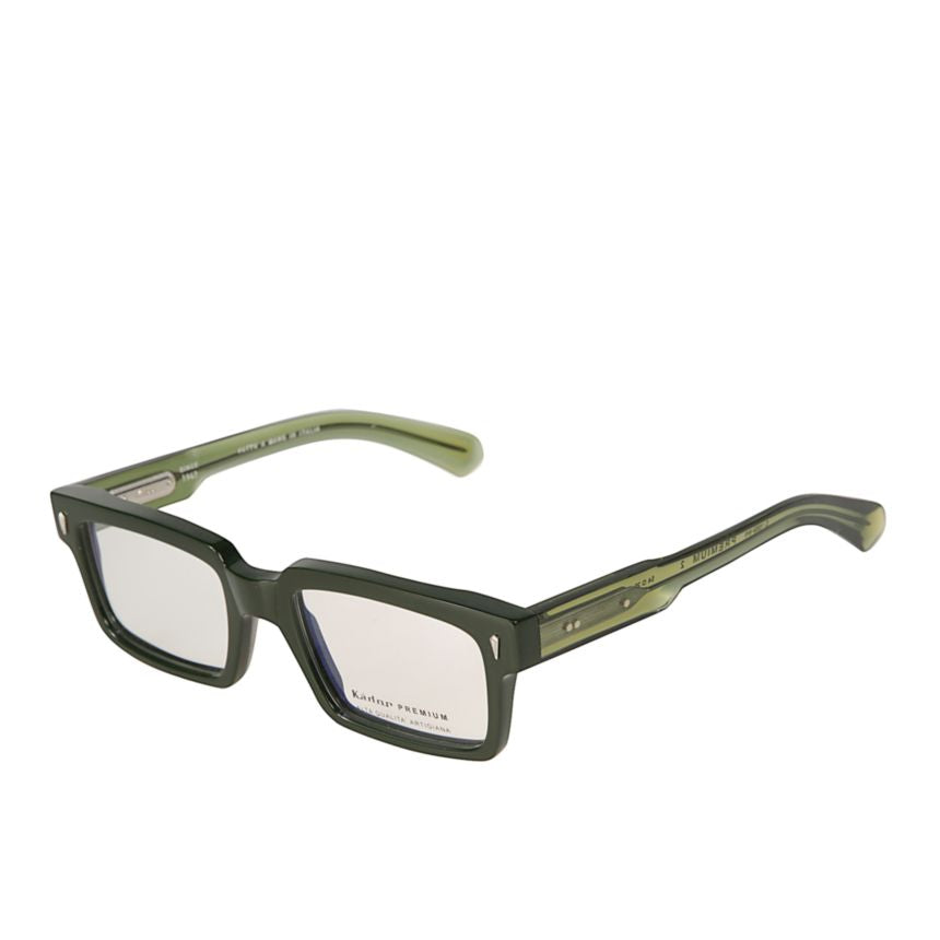 Premium 2 Rectangular Frame Sunglasses with Translucent Green Accents