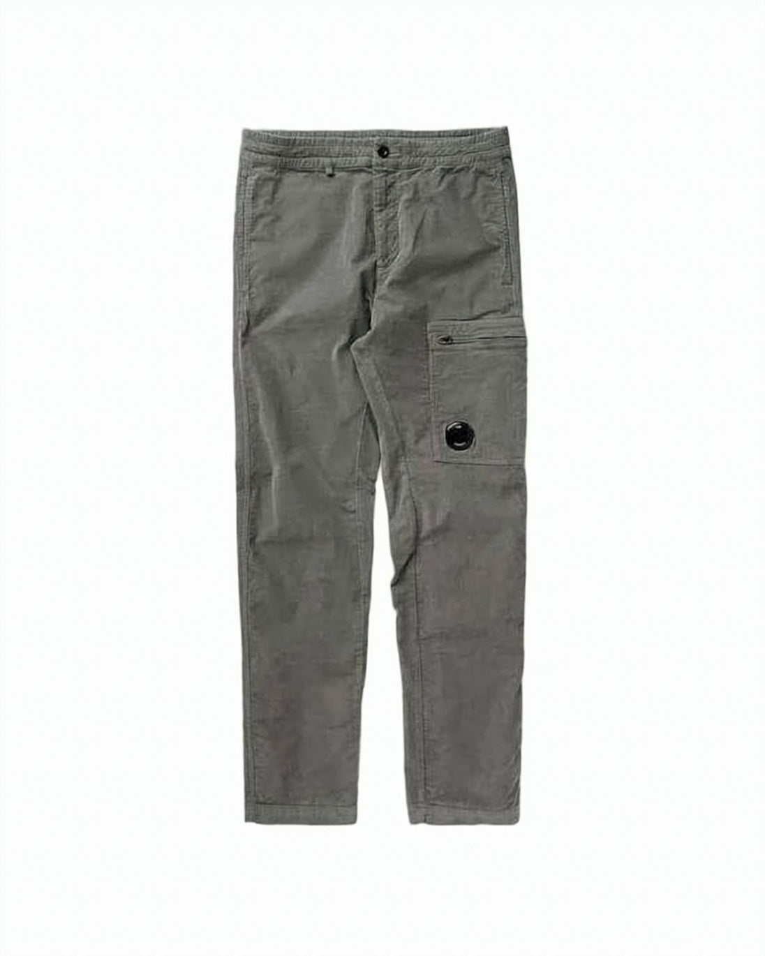 Straight Grey Pants with Unique Zippered Pocket