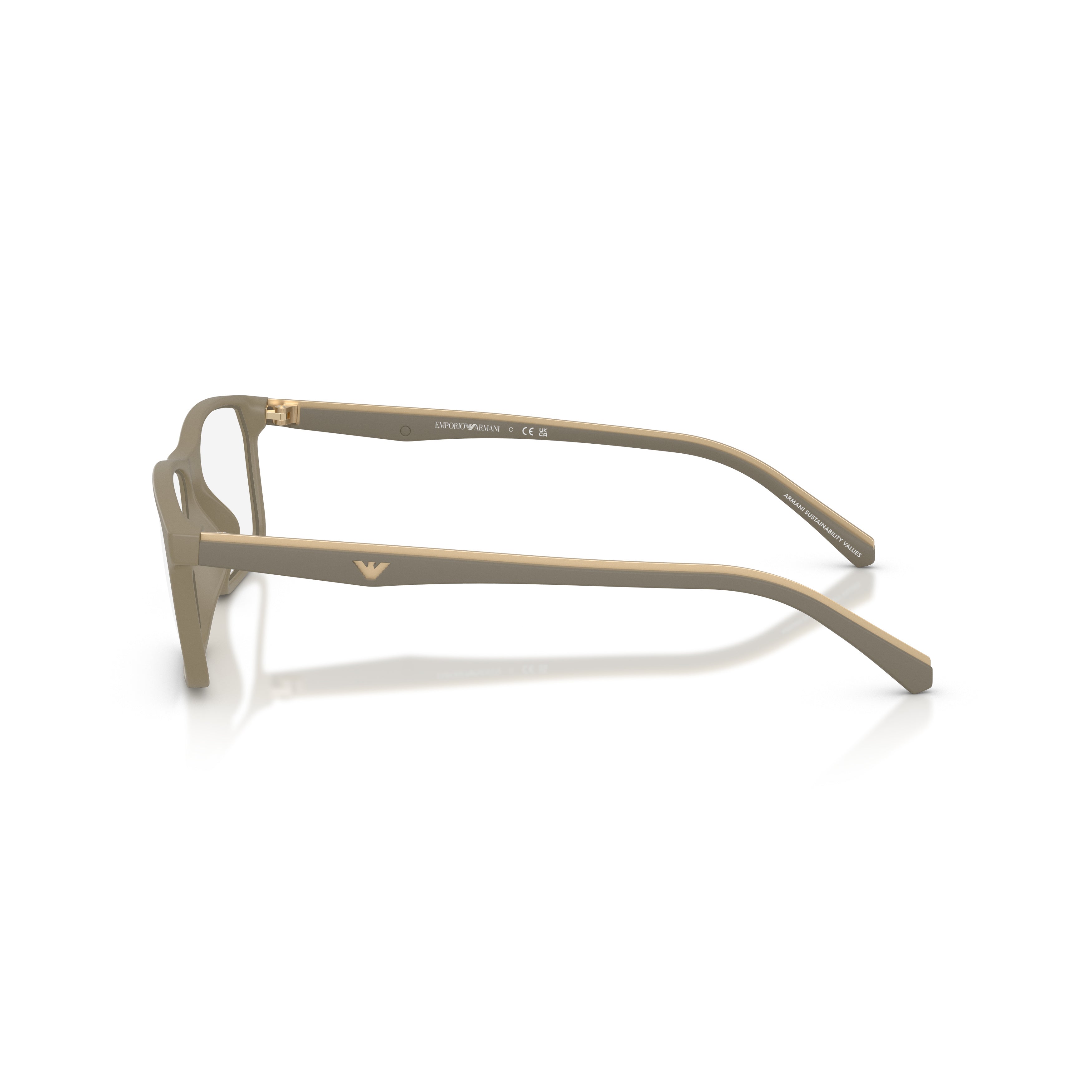 0ea3266u Matte Finish Rectangular Eyeglasses with Subtle Logo Detail