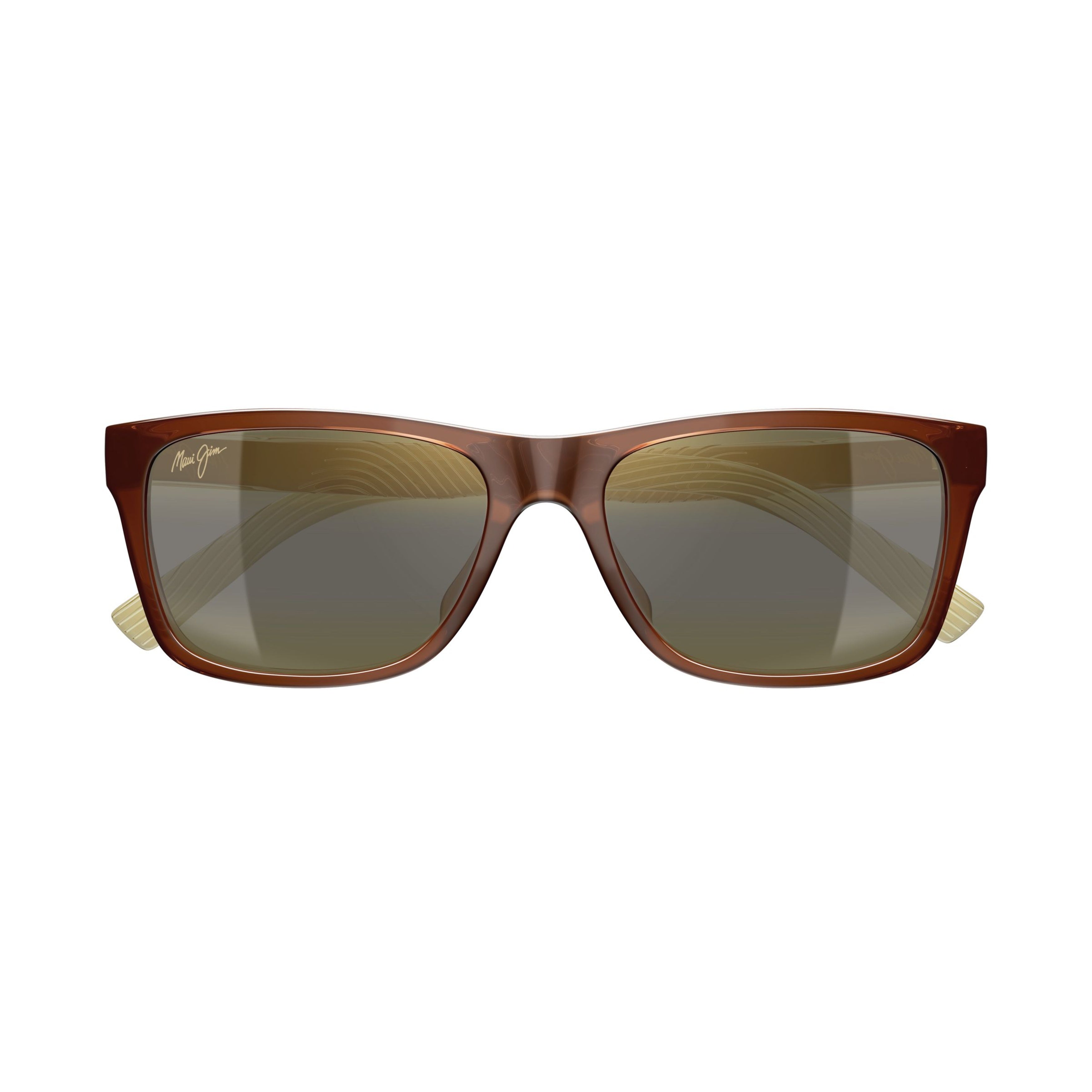 Kowelo Rectangular Frame Sunglasses with Glossy Brown Finish