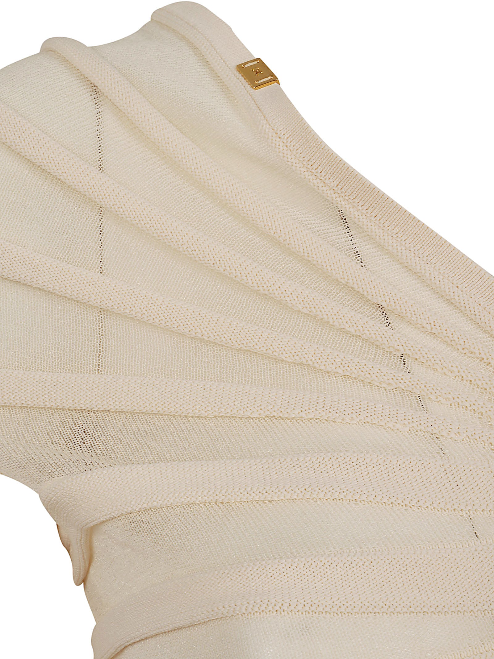 Embossed Midi Dress with V-Neckline