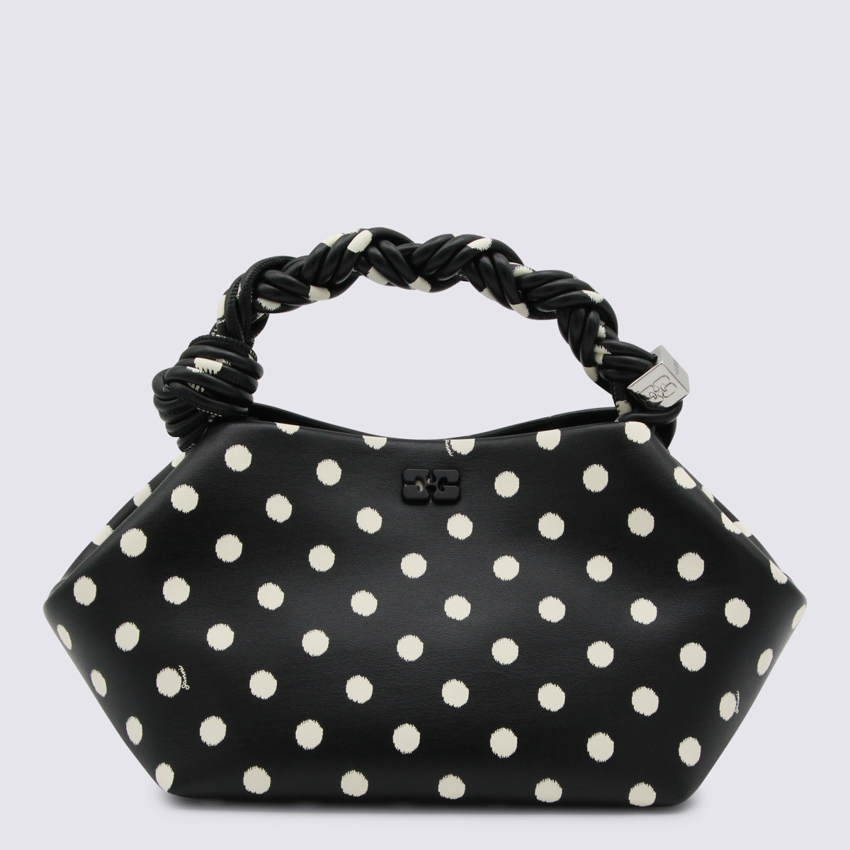 Black Recycled Leather Top Handle Bag