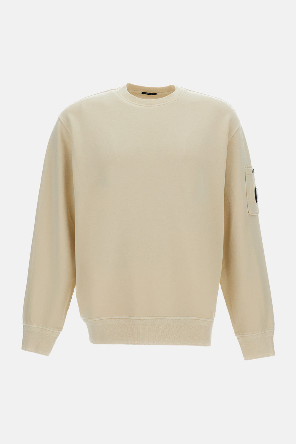 Cotton Diagonal Fleece Crewneck Lens Sweatshirt