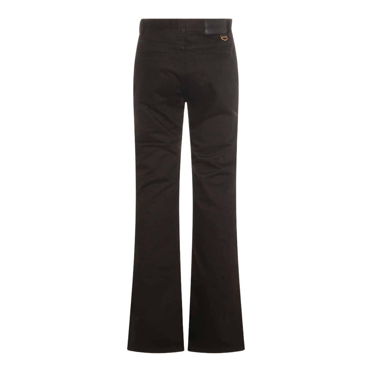 High-Waisted Flared Black Jeans with Gold Accents