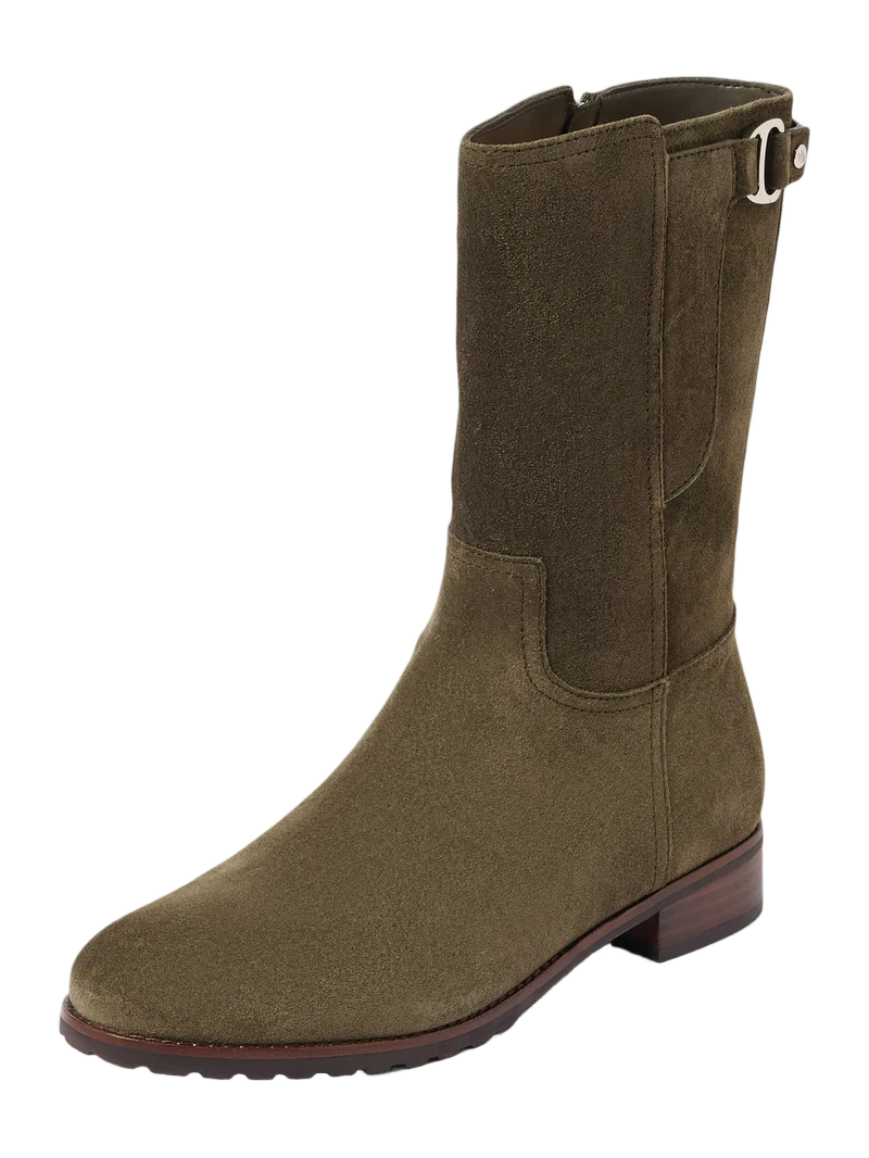 Elegant Mid-Boots With Decorative Strap