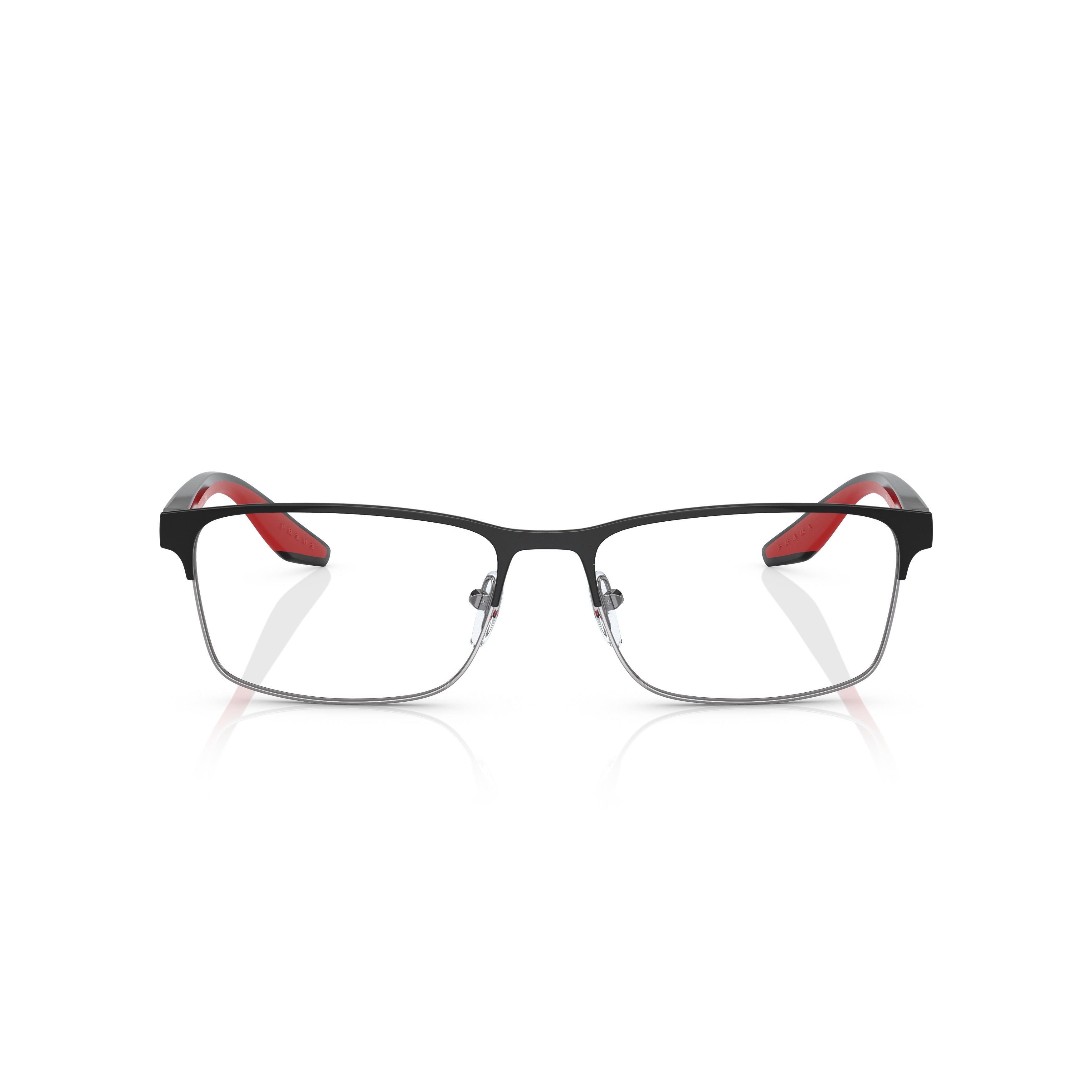 0ps 50pv Rectangular Matte Black Steel Eyeglasses