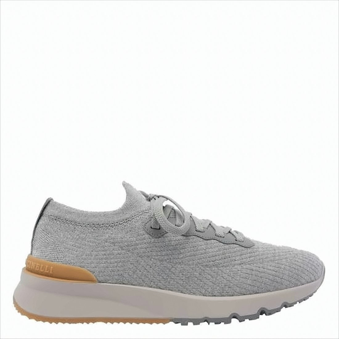 Knitted Wool Sneakers With Textured Upper And Branding Detail