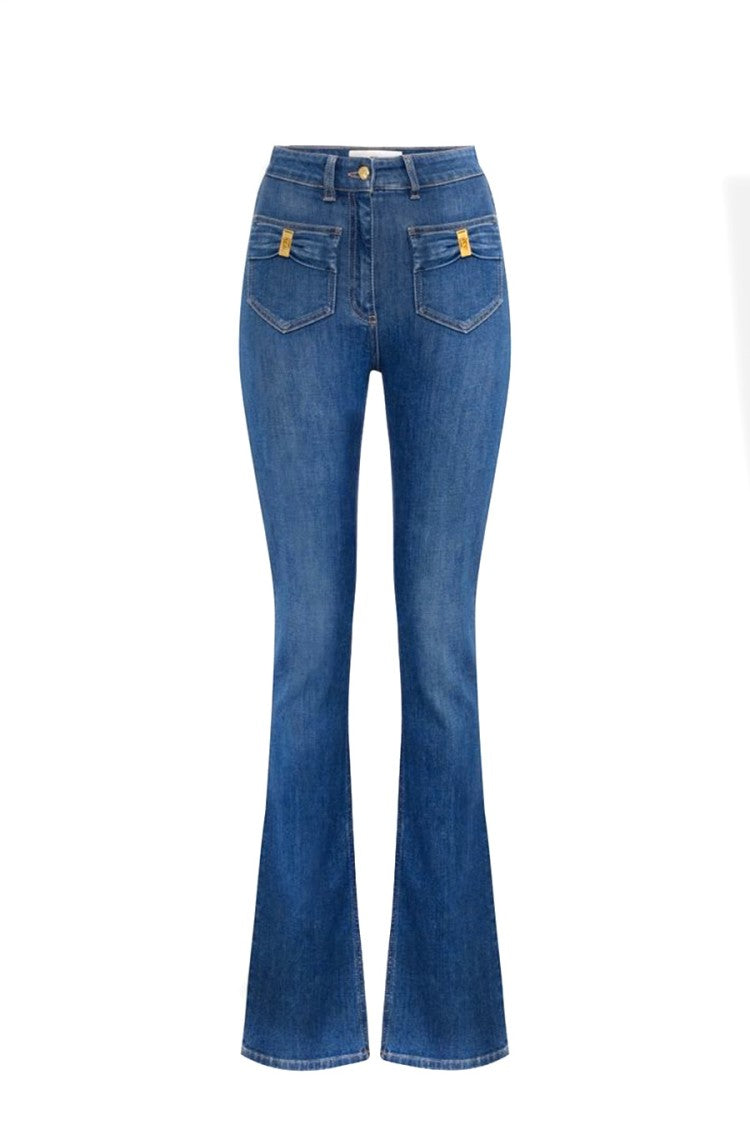 Flared High-Waisted Denim Jeans