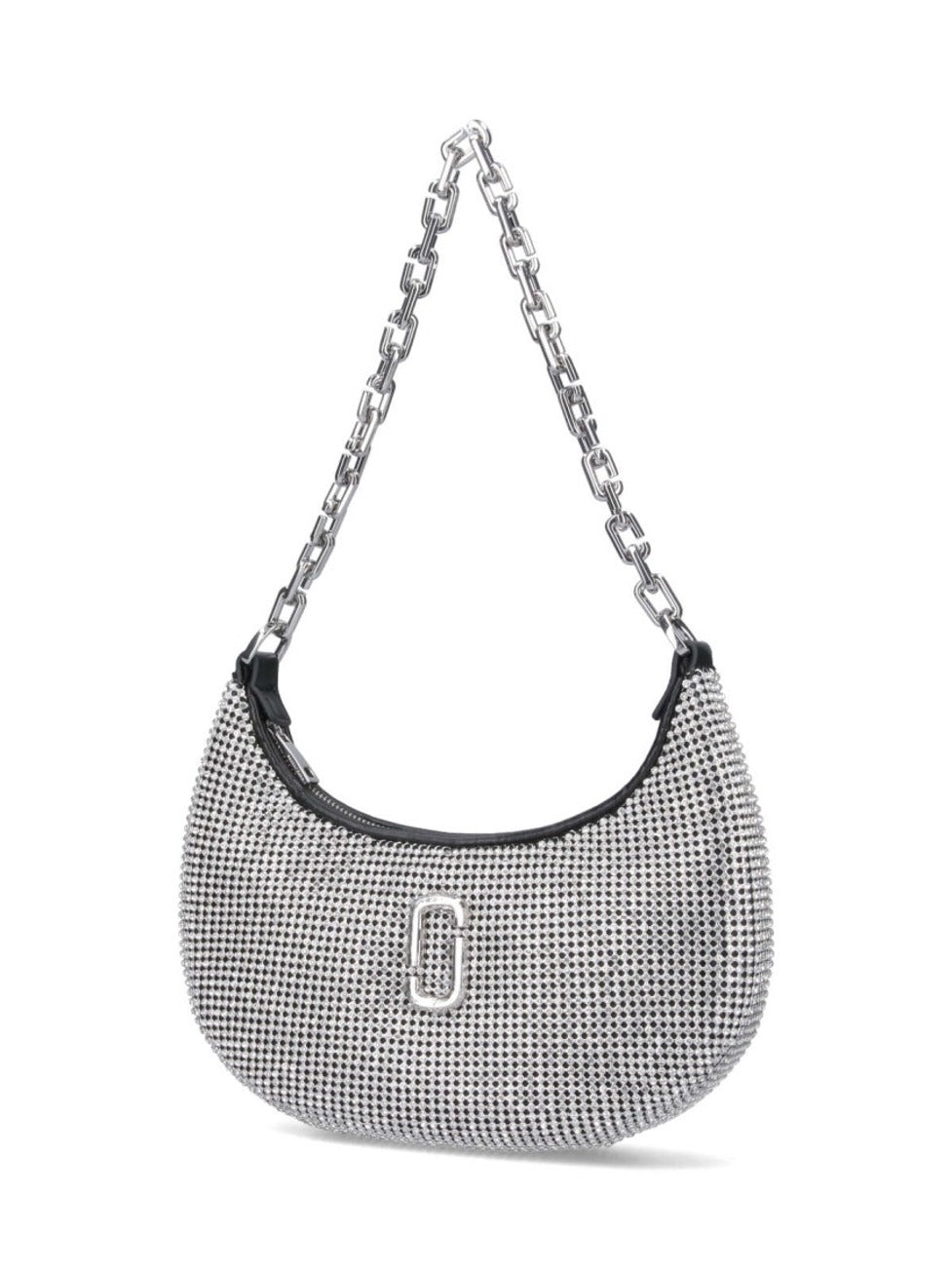 Rhinestone Small Curve' Shoulder Bag – Silver