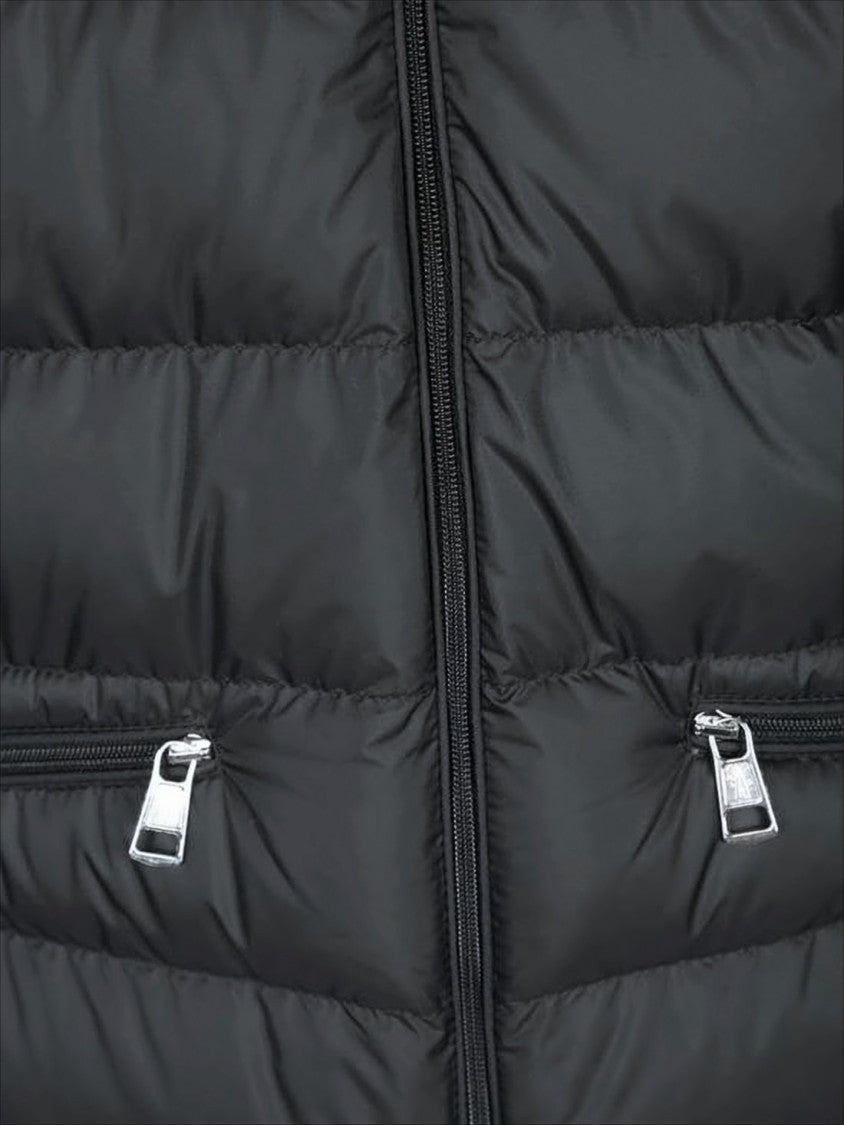 Quilted Black Padded Vest with High Collar