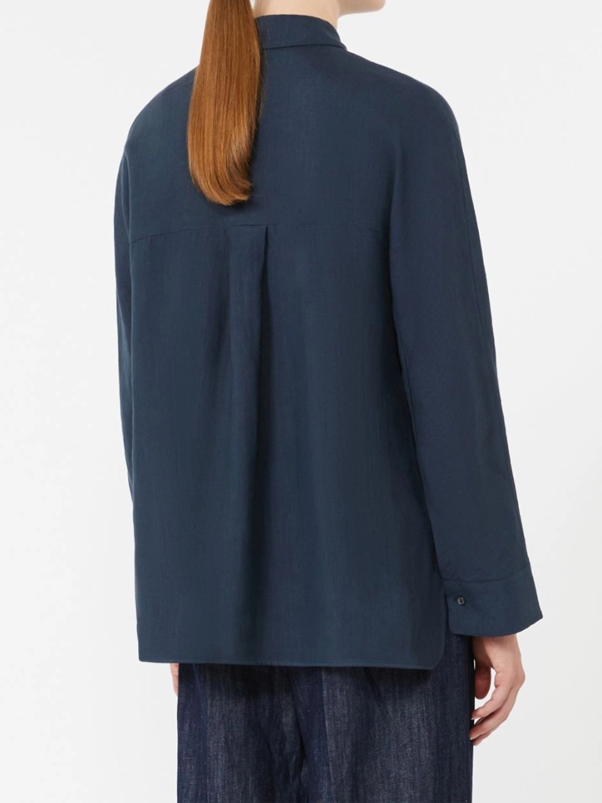 Blue Smmgala Loose-Fitting Cotton Shirt