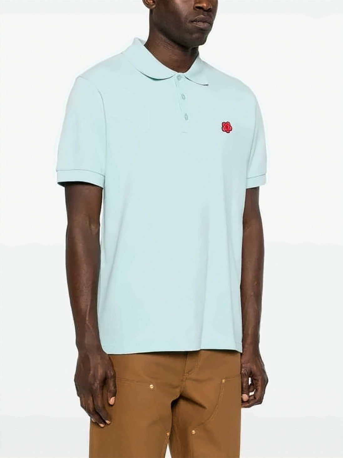Textured Short-Sleeved Polo Shirt