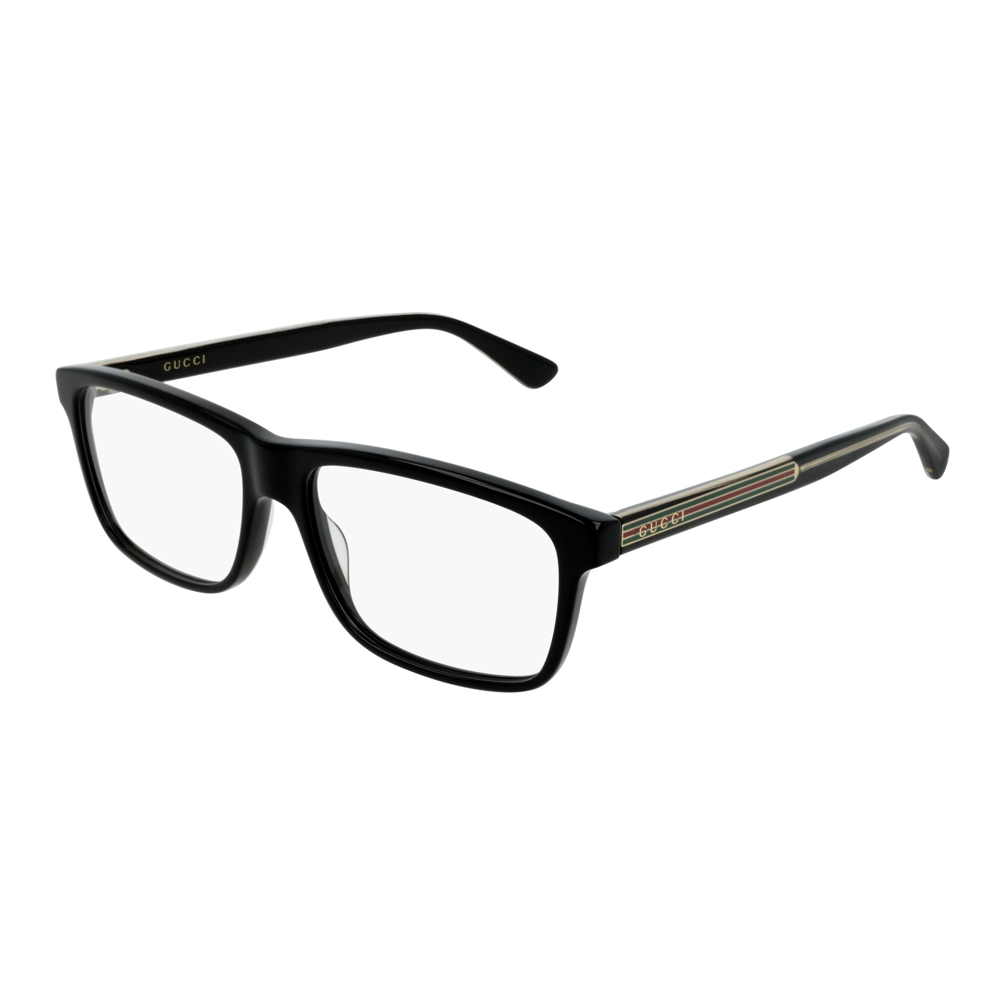 Gg0384o Glossy Black Rectangular Eyeglasses