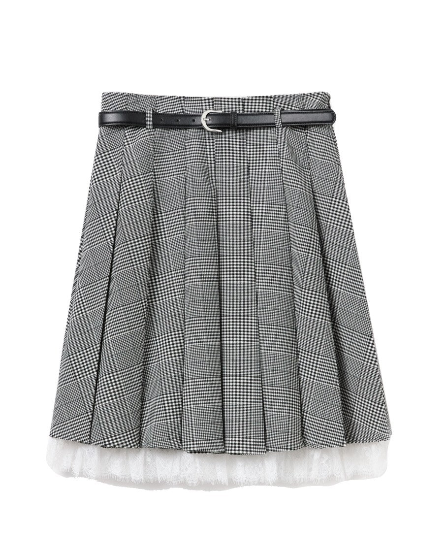 Prince Of Wales Check Pleated Midi Skirt