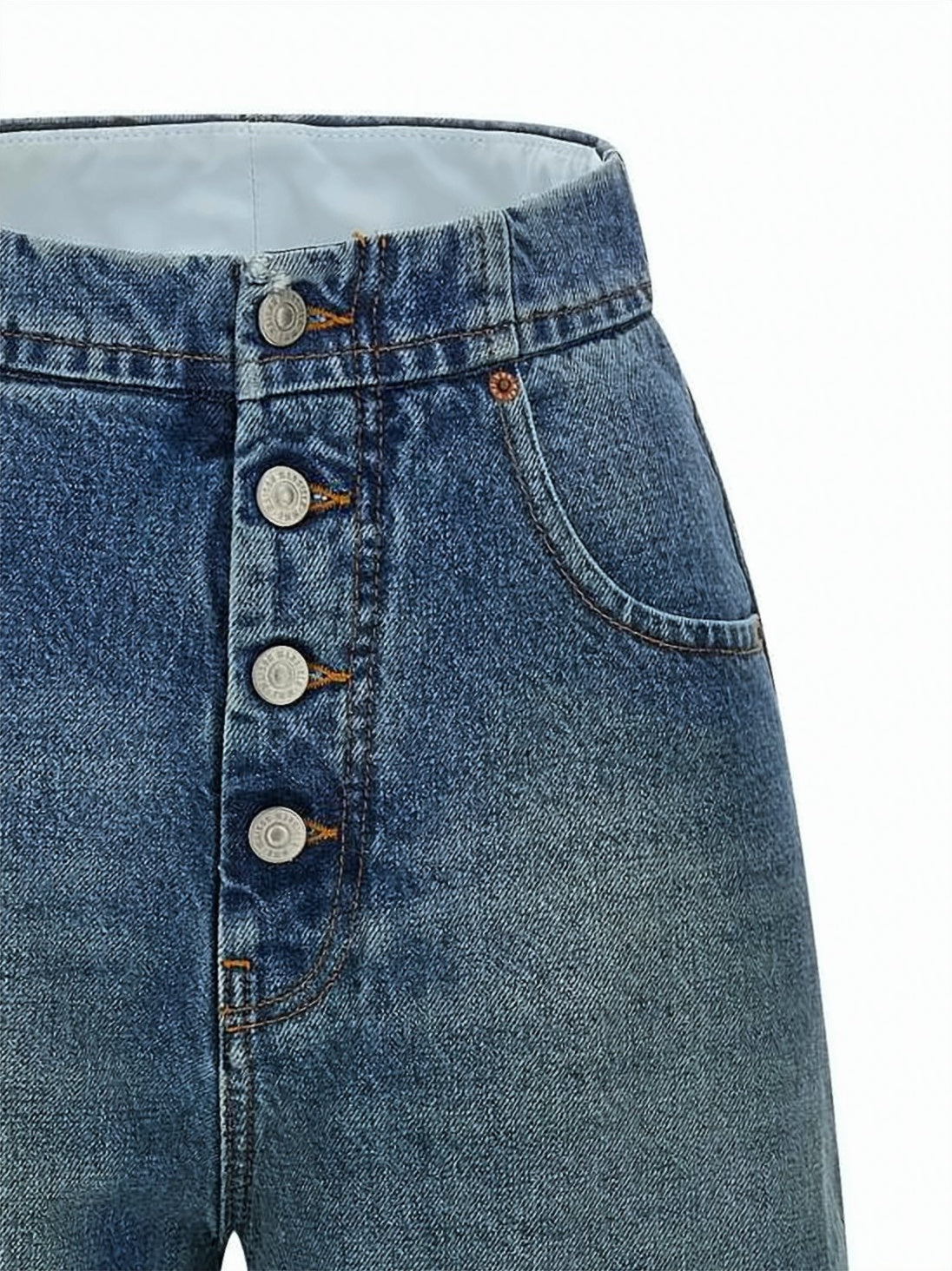 High-Waisted Denim Pants