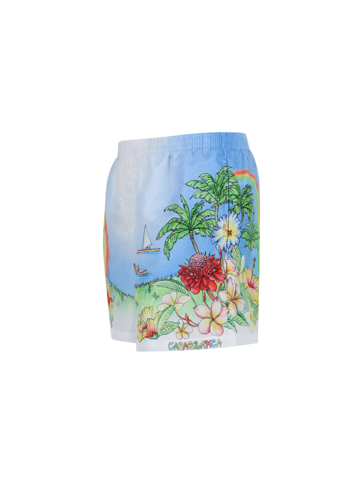 Mid-Rise Elasticated Aloha Print Shorts From Casablanca