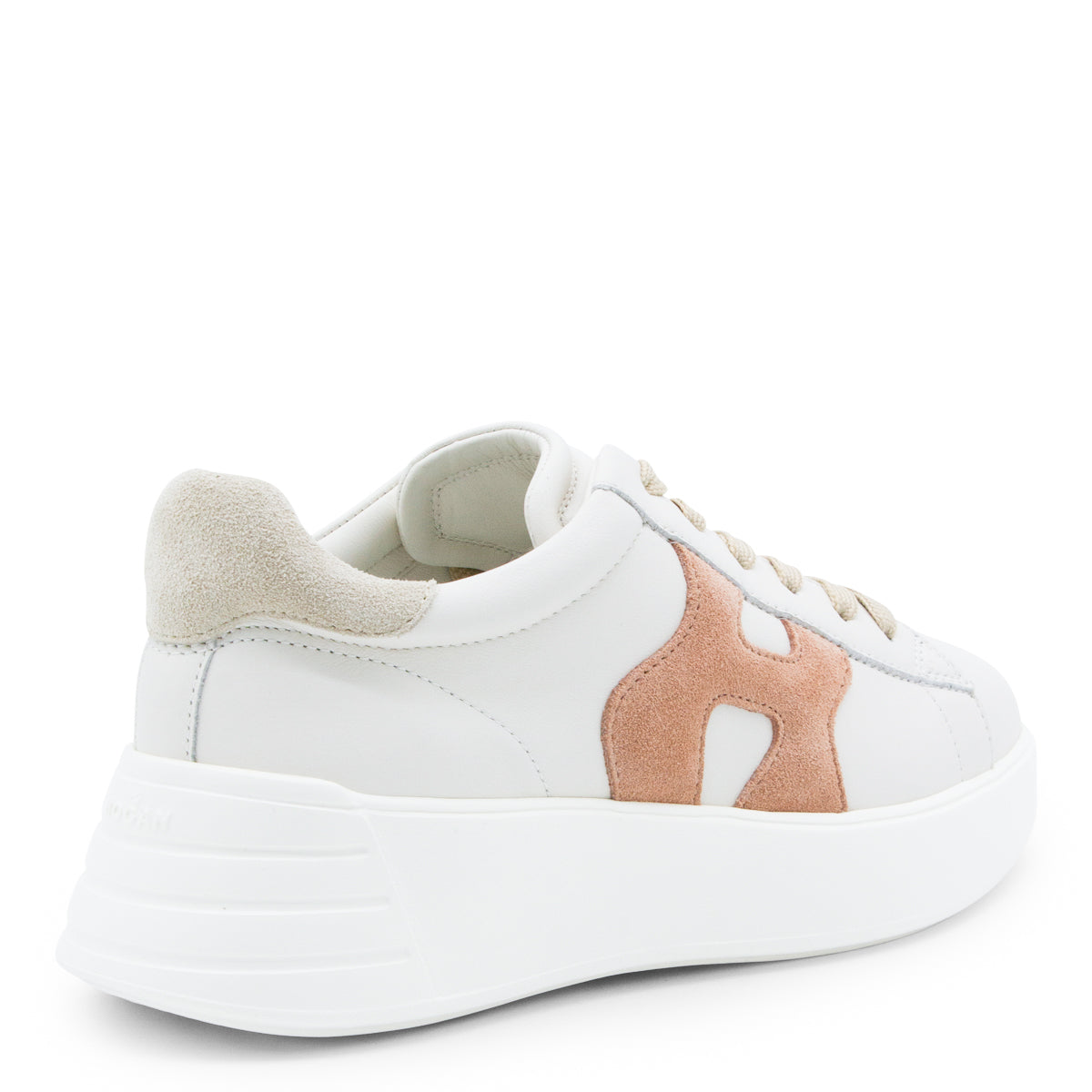 White Leather Sneakers with Suede Accent