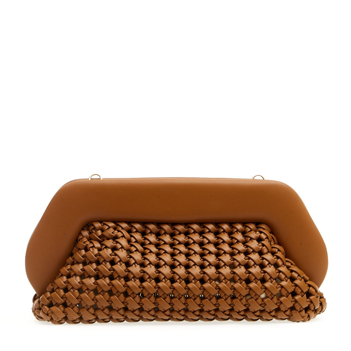 Large Braided Leather Clutch