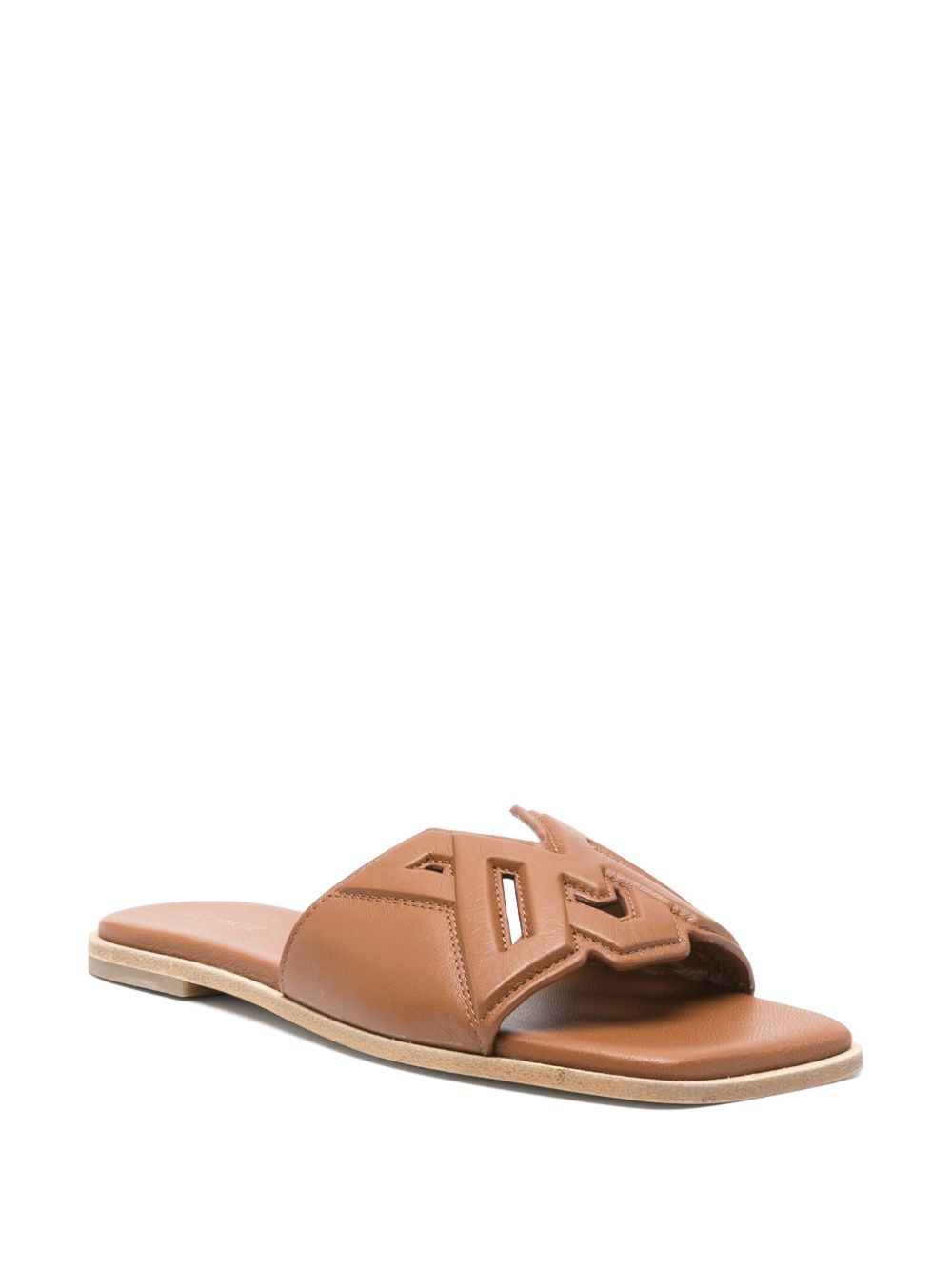 Taupe Brown Flat Sandals