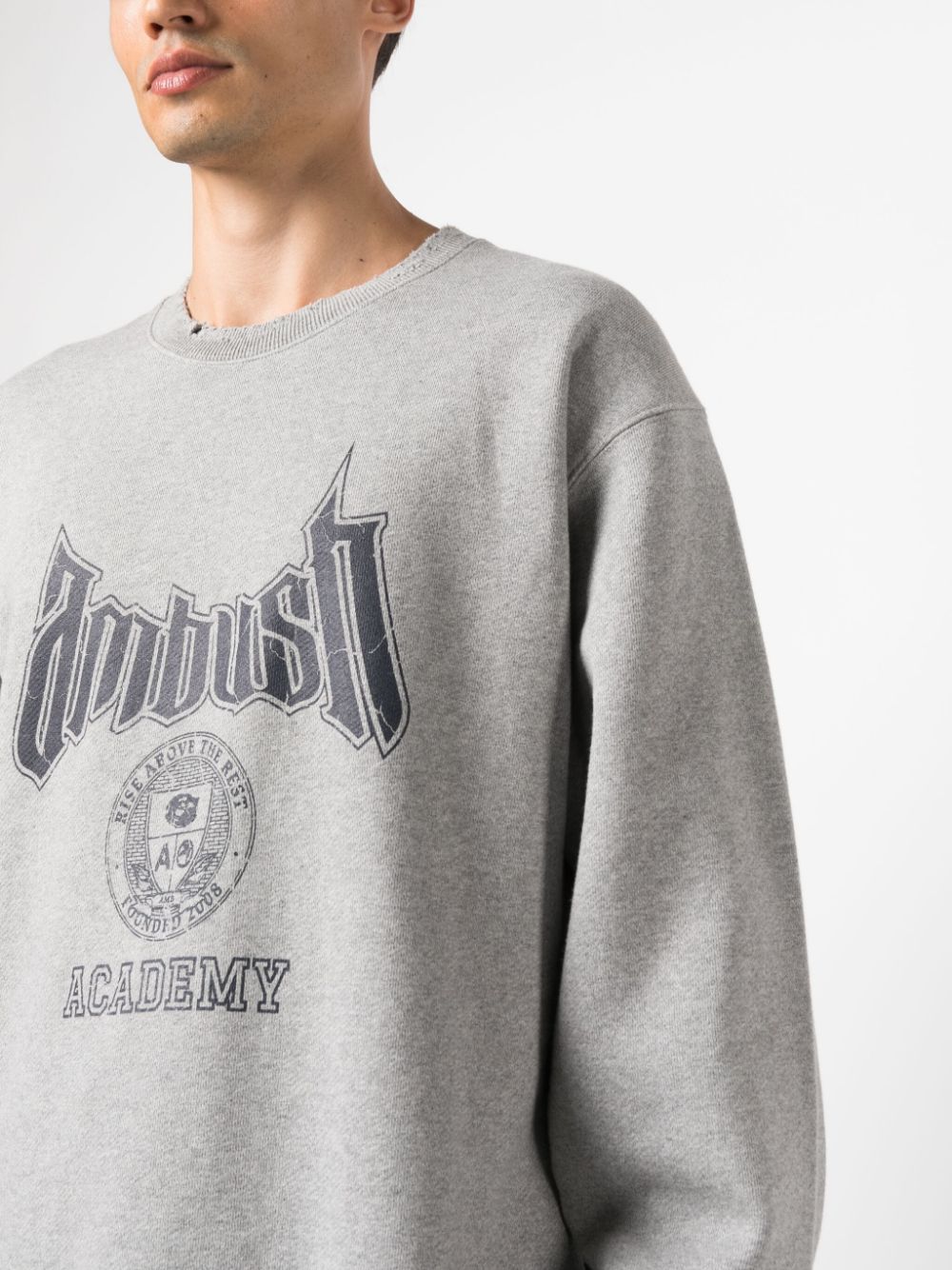 Heather Grey Academy Graphic Cotton Sweatshirt