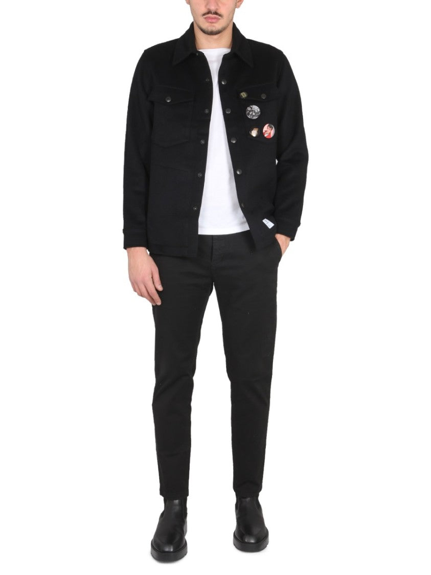 Structured Black Jacket With Decorative Pins