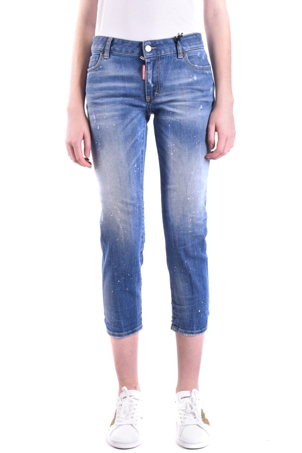 Distressed Denim Cropped Jeans