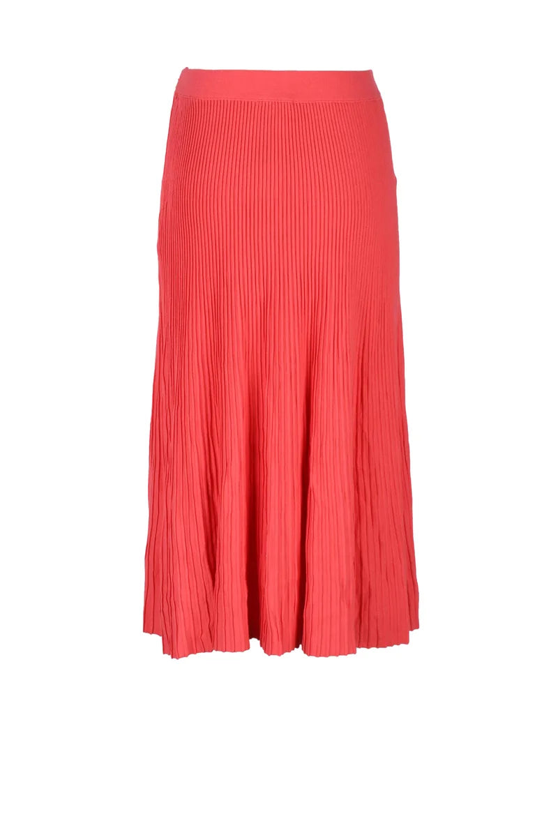 Long Knit Skirt - Red
