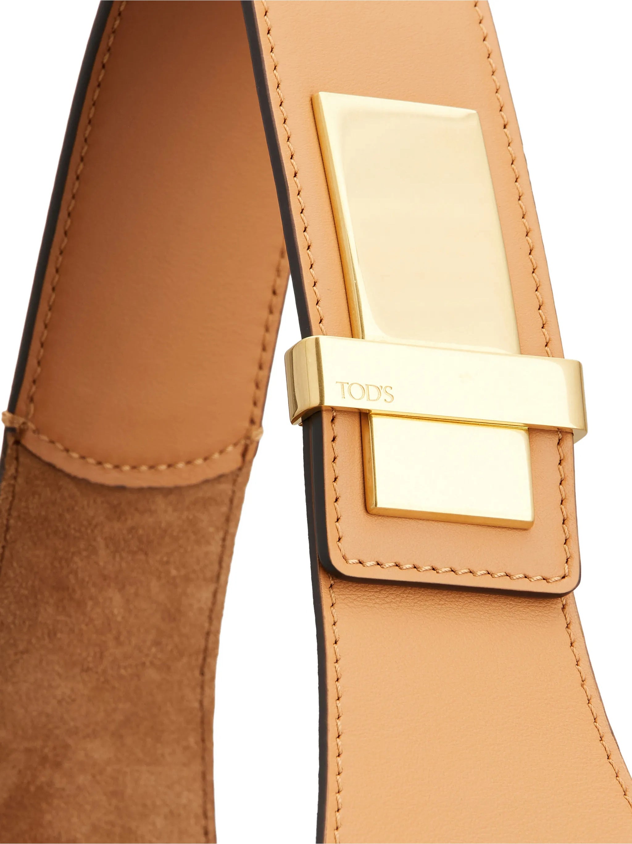 Tan Structured Leather Shoulder Bag