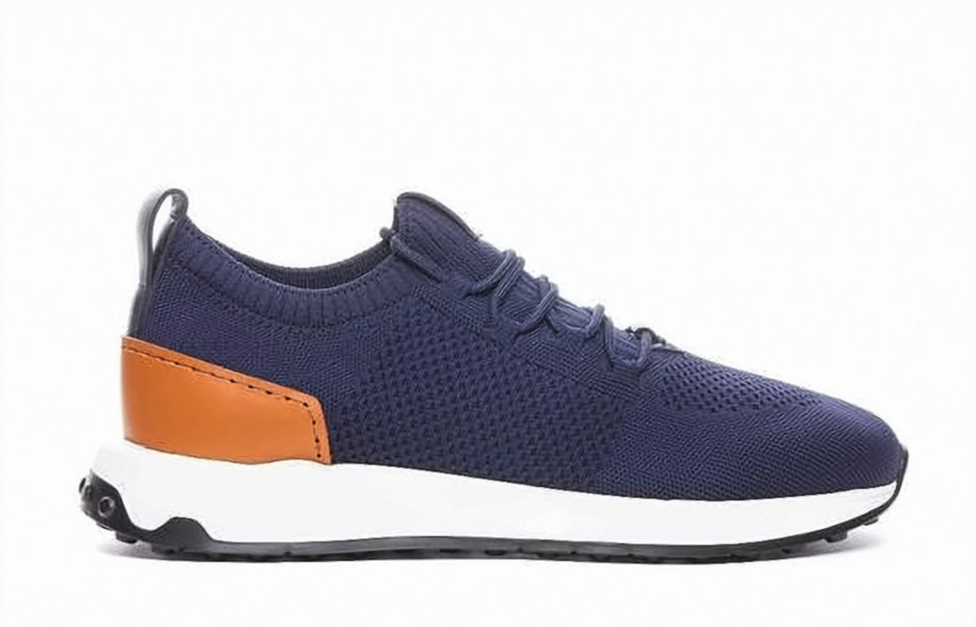 Deep Navy Knitted Fabric Sneakers