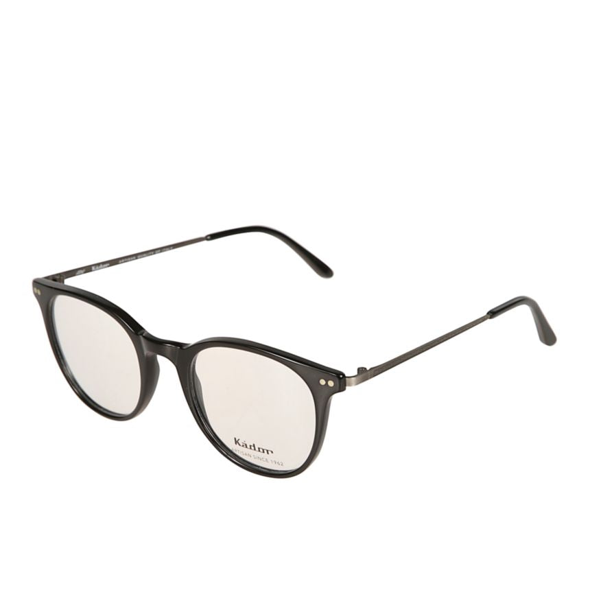 Harry Classic Round Frame Eyeglasses with Textured Metal Temples