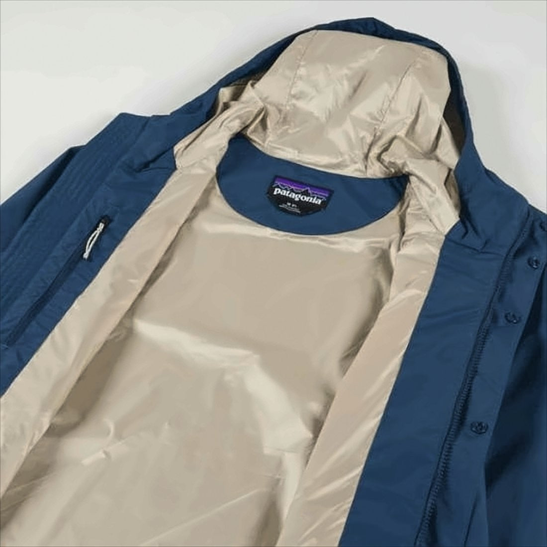 Deep Blue Casual Jacket With Adjustable Hood And Functional Design