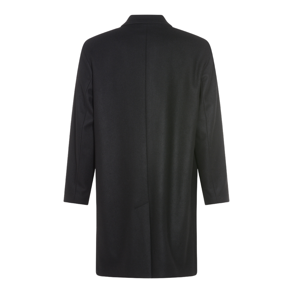 Classic Black Overcoat with Notched Lapel