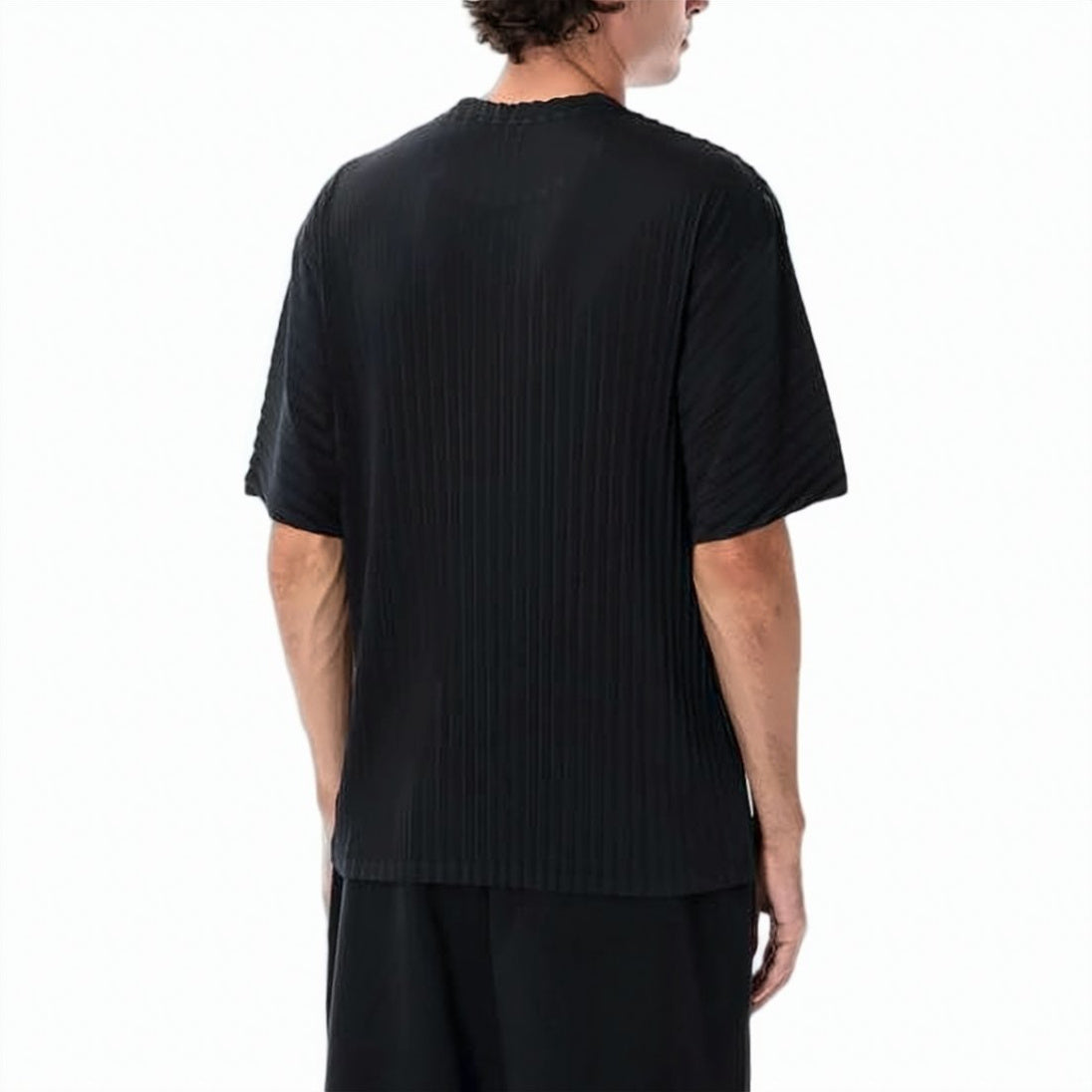 Minimalist Black Ribbed Training T-Shirt
