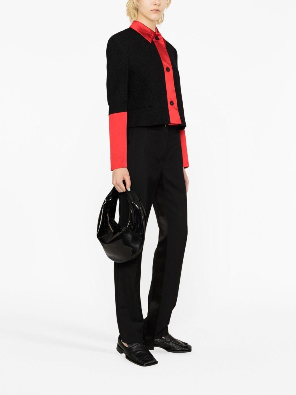 Color-Blocked Cropped Jacket