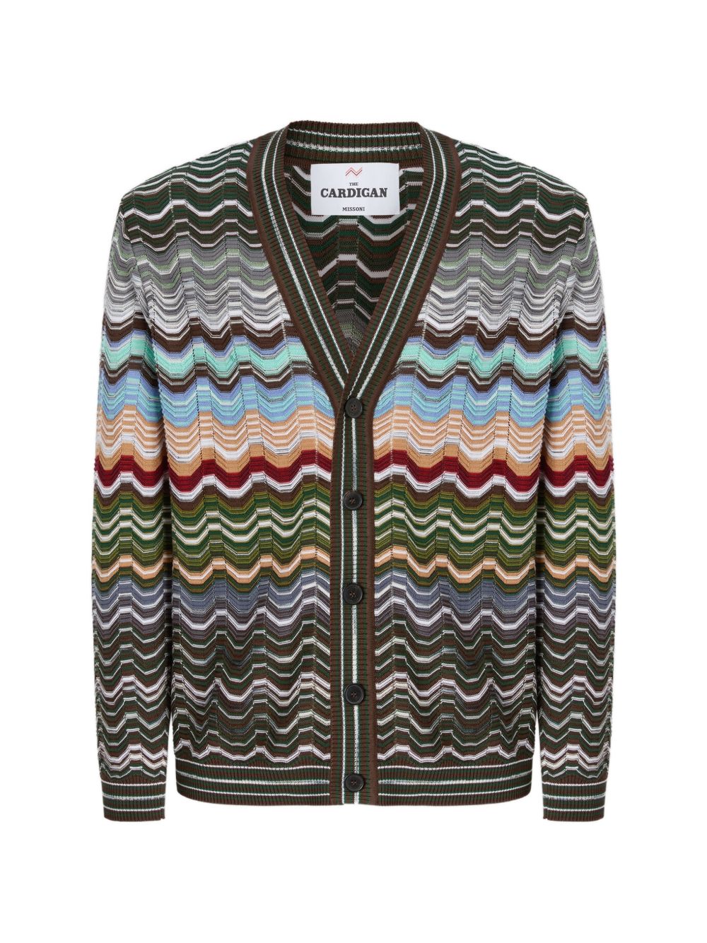 Multicolored Chevron Knit Cardigan