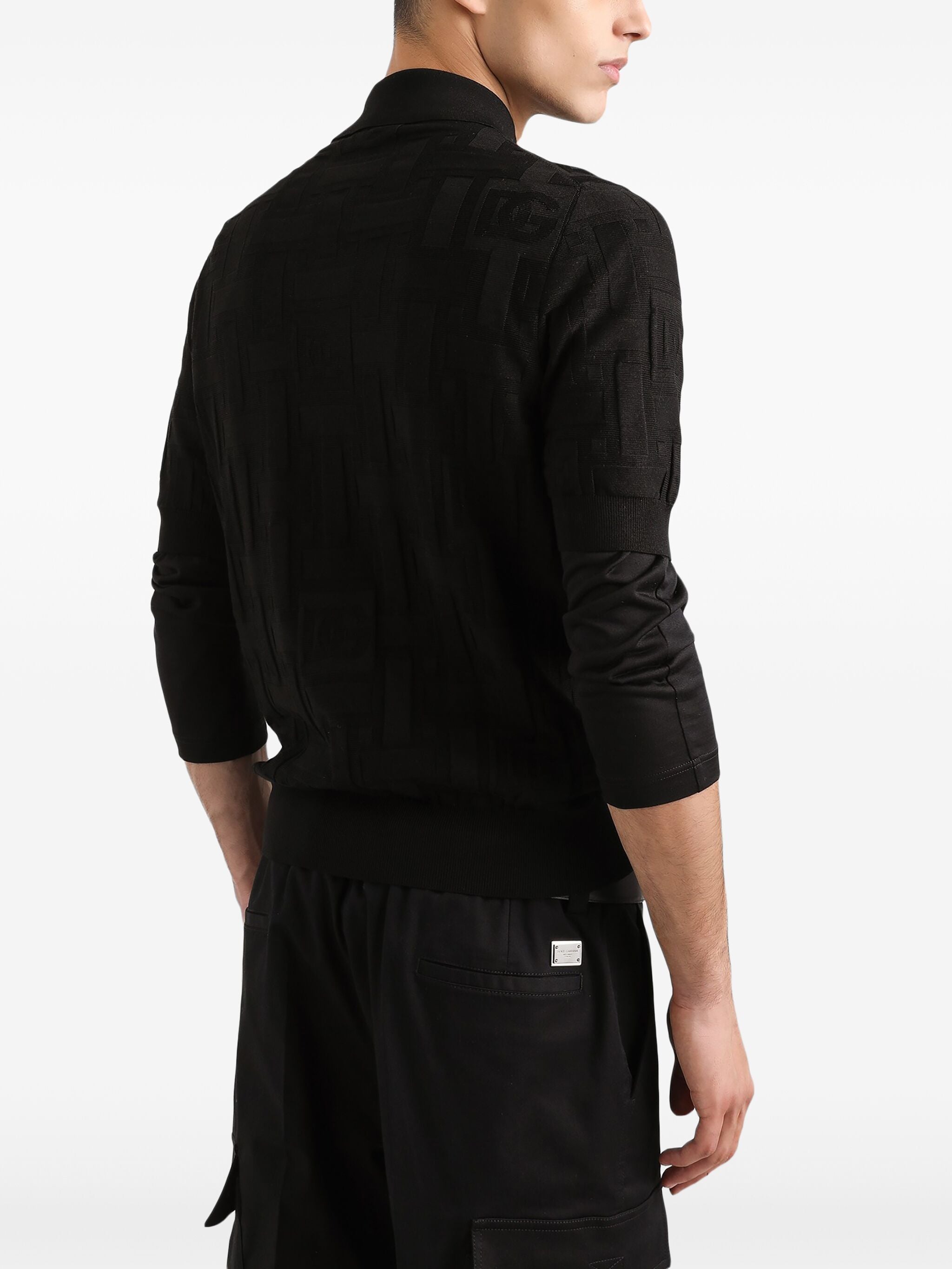 Silk DG Logo Jacquard Polo Shirt