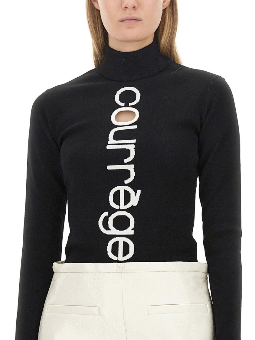 High Neck Black Jersey