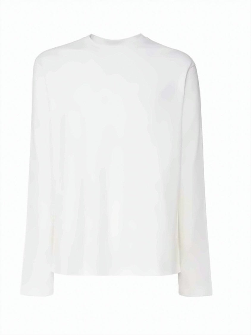 Long-Sleeve Minimalist Cotton T-Shirt with Graphic Detail