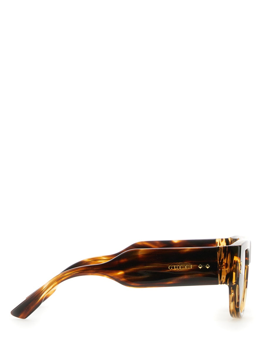 Square Framed Brown Acetate Sunglasses