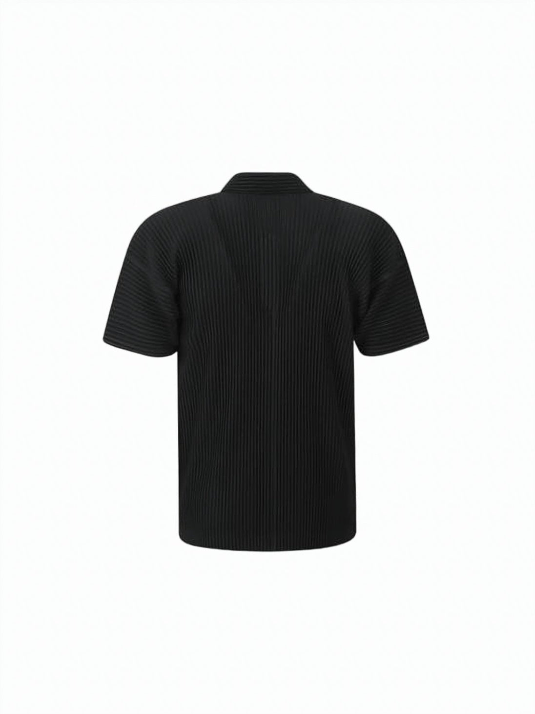 Pleated Black Short-Sleeve Top