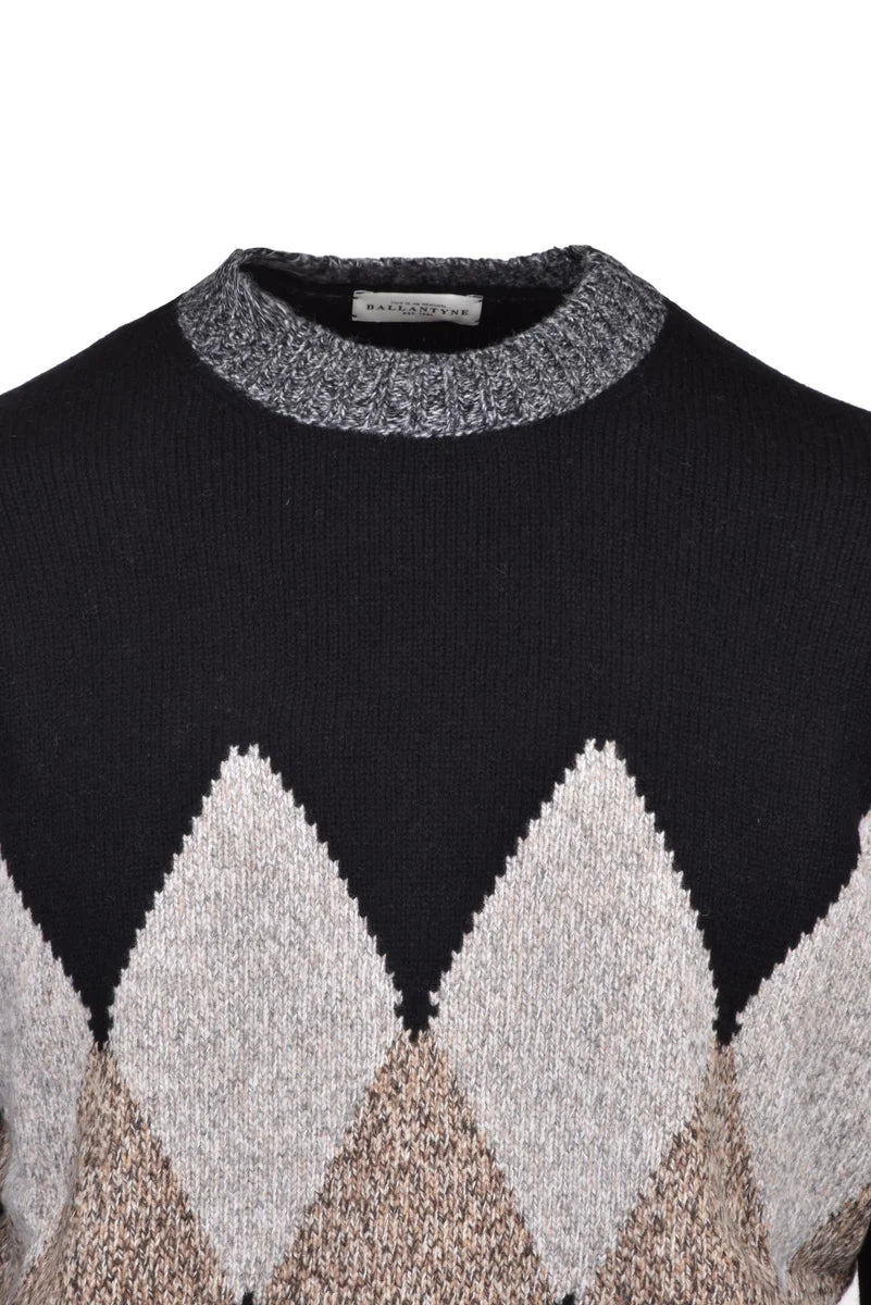 Crew Neck Pullover - Beige/Black