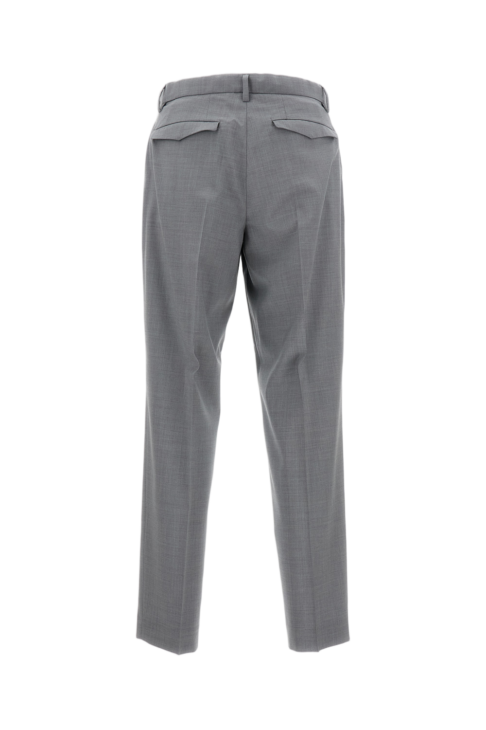High-Rise Tapered Trousers with Pleated Leg Construction