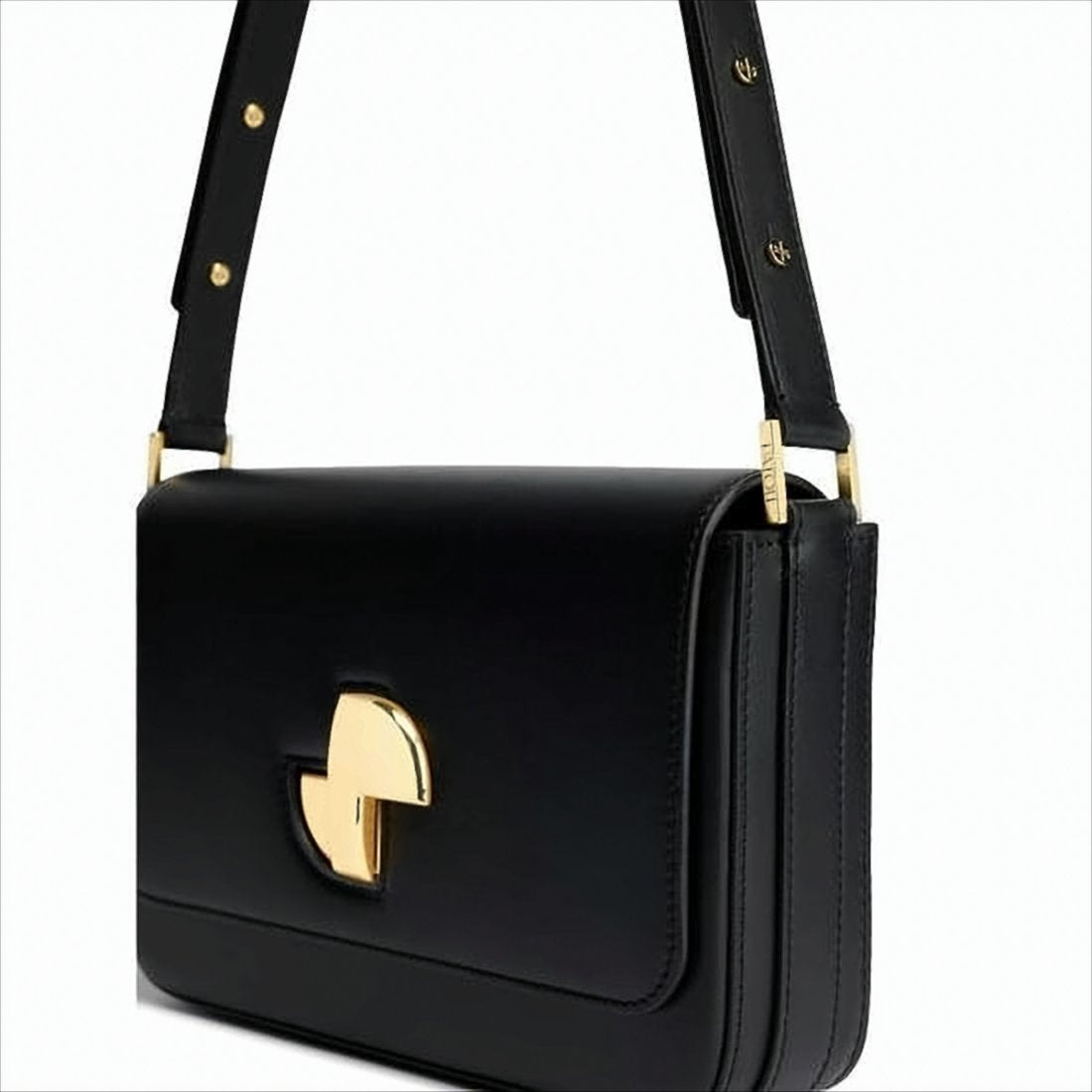Structured Cowhide Leather Shoulder Bag