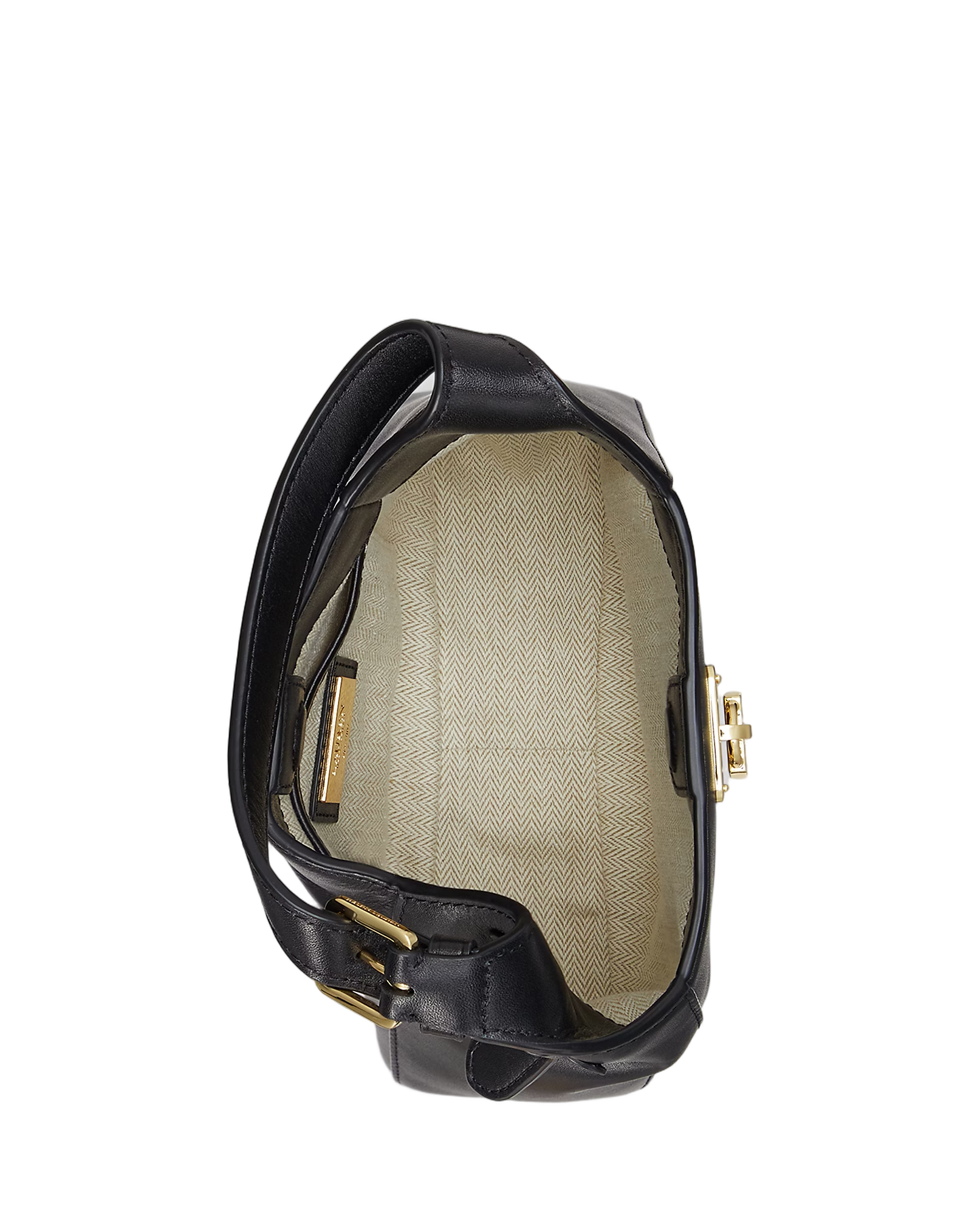 Compact Black Leather Shoulder Bag