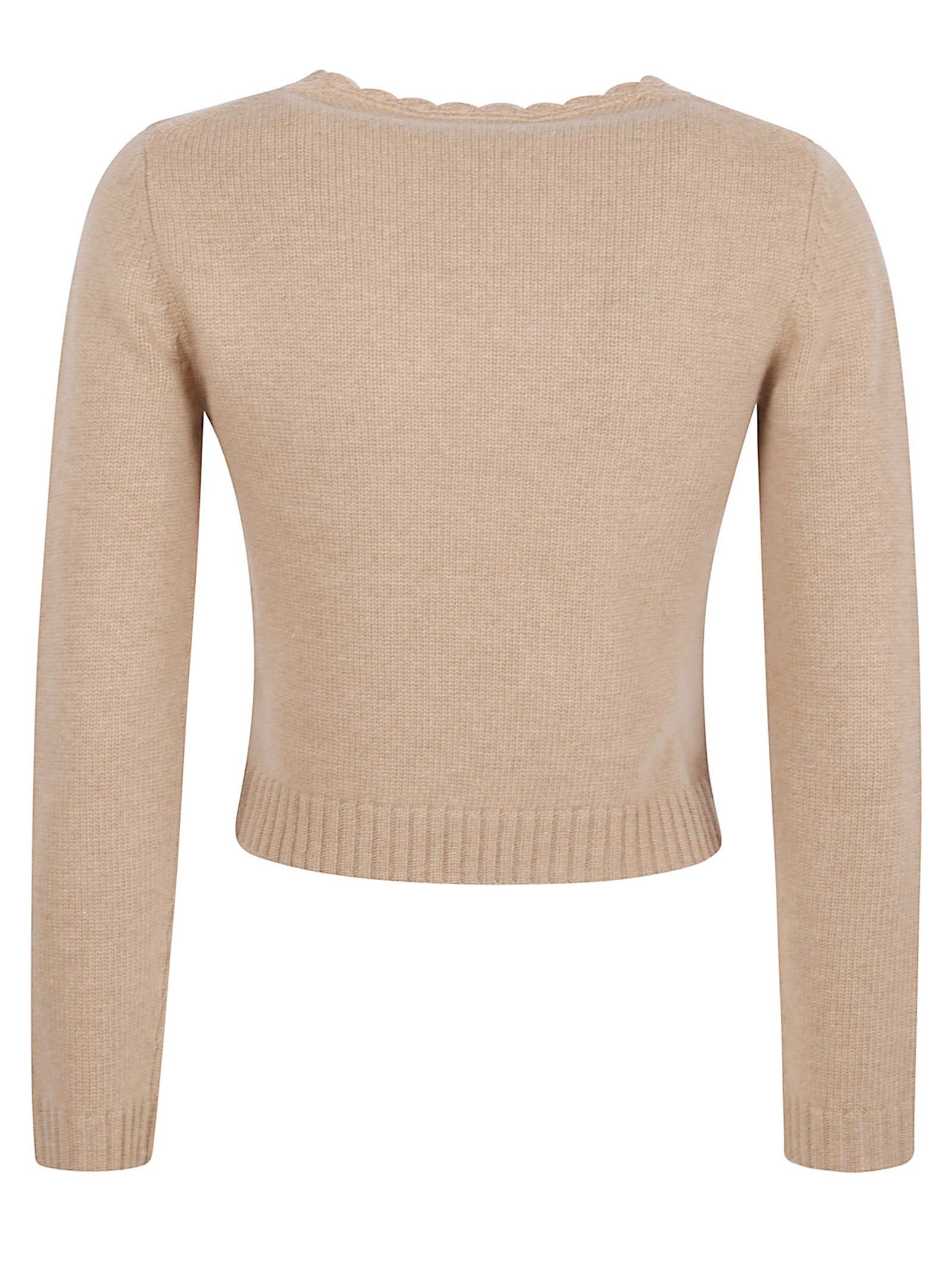 Intarsia Logo Grey Wool-Cashmere Sweater