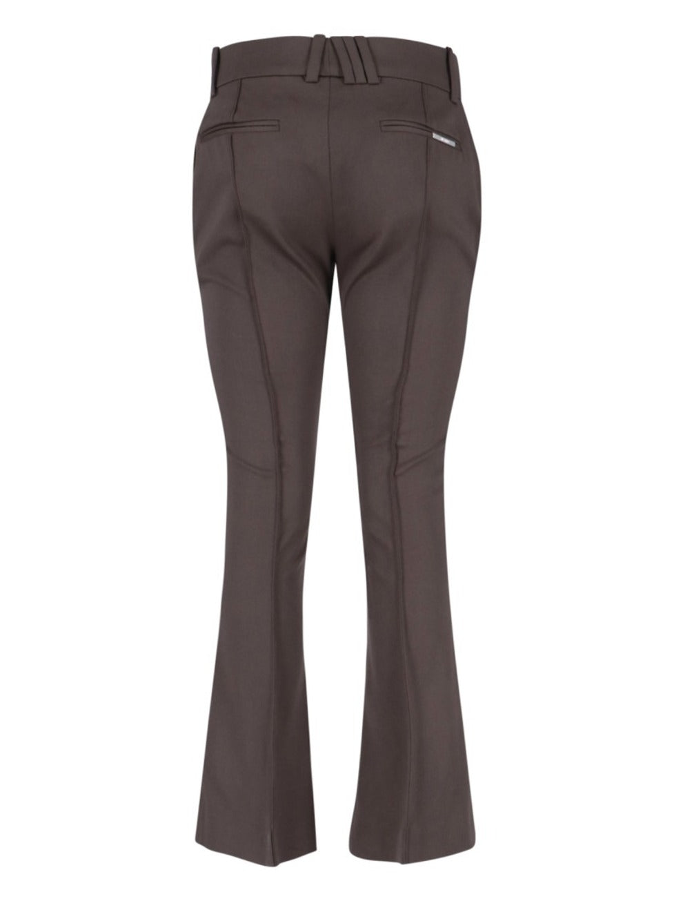 High-Waisted Bootcut Trousers With Silver Logo Detail