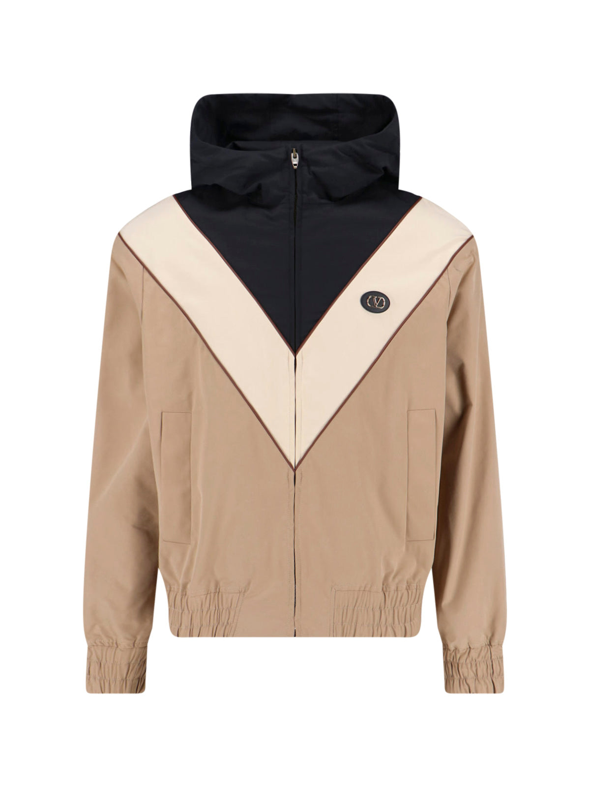 Beige Jacket With Structured Silhouette And Minimalist Design