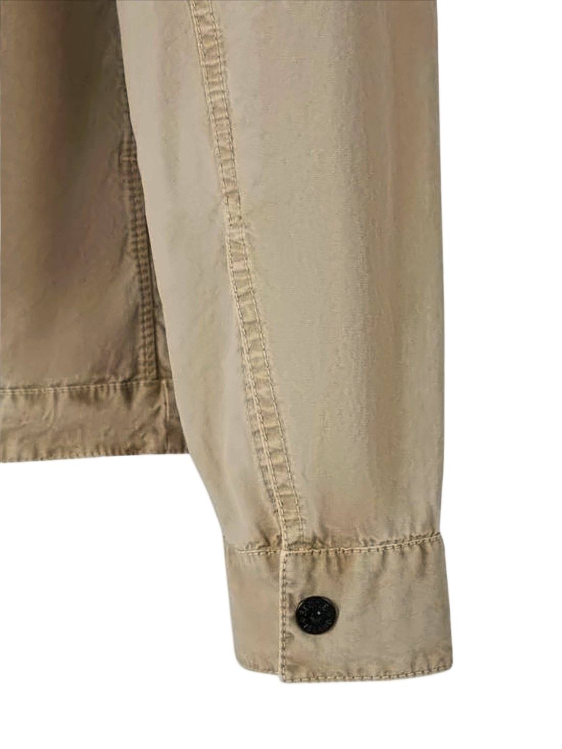 Beige Cotton Jacket with Classic Collar