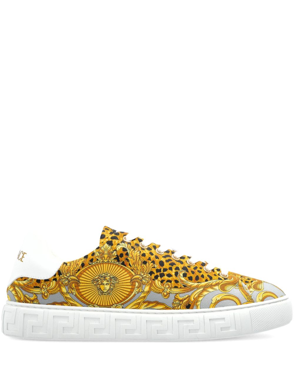 Gold-Tone Animal Print Baroque Sneakers