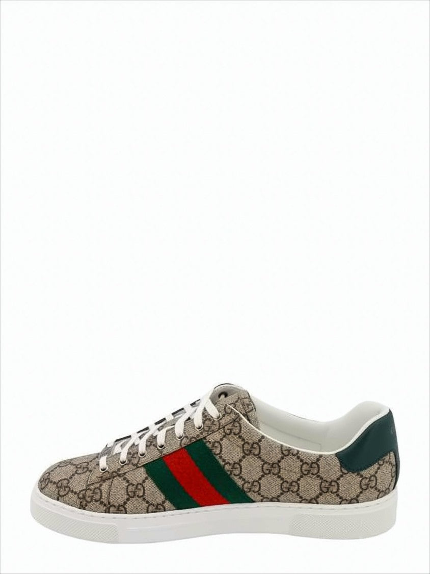 Monogram Canvas Low-Top Sneakers with Signature Stripes